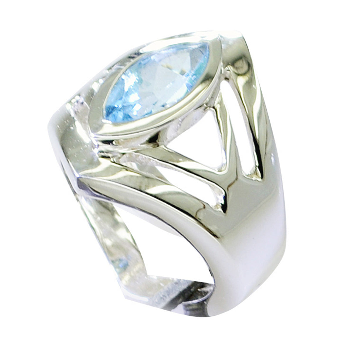 Riyo Resplendent Stone Blue Topaz 925 Sterling Silver Ring Nice Item