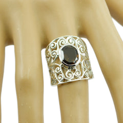 Riyo Seductive Gems Smoky Quartz Solid Silver Rings Jewelry Hanger