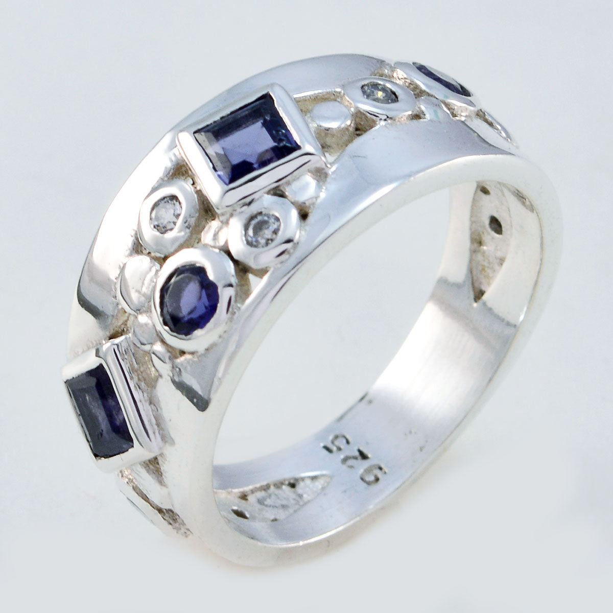 Riyo Seductive Gemstones Iolite Solid Silver Rings Mothers Day