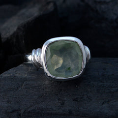 Riyo Seductive Stone Prehnite 925 Silver Ring Gift For New Years Day