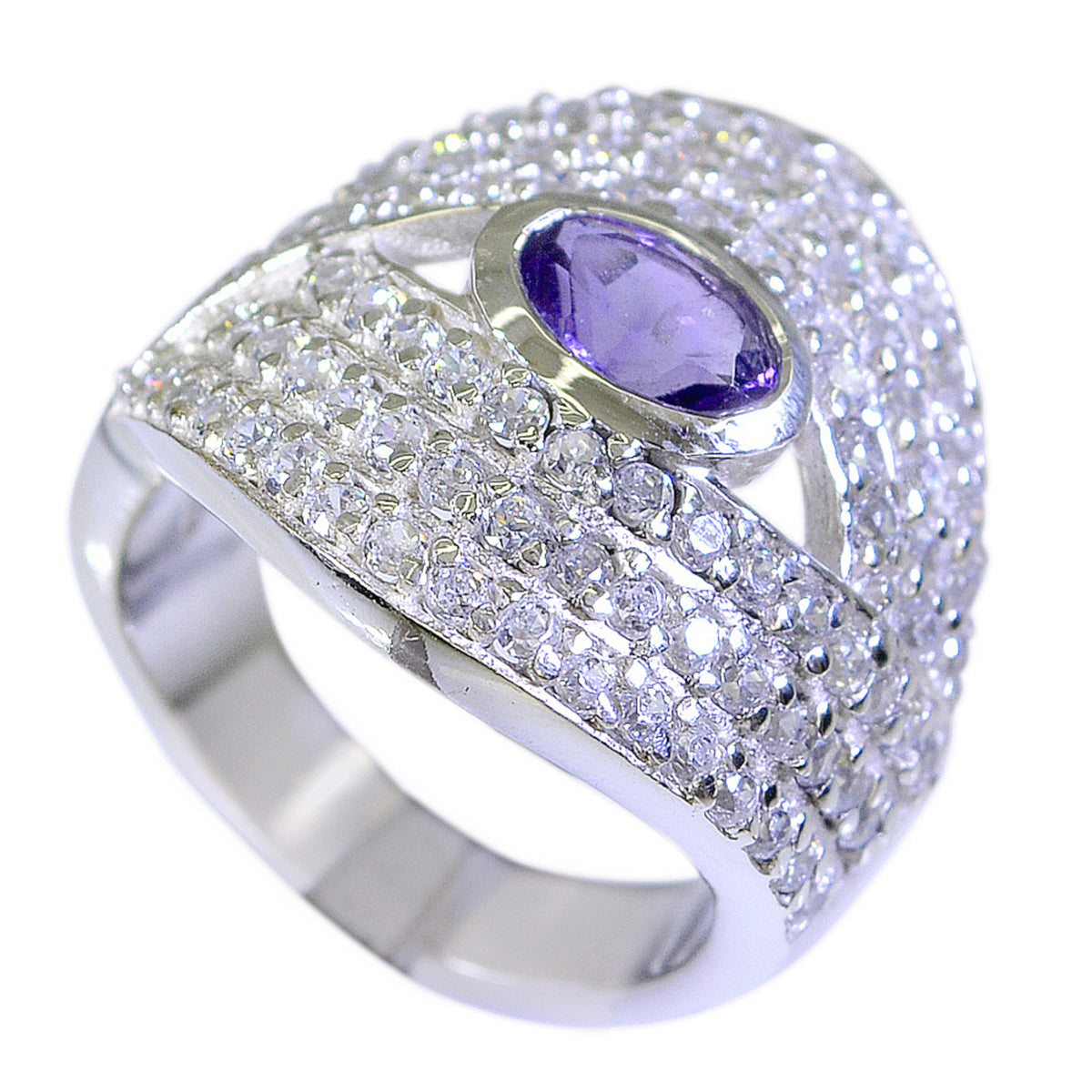 Riyo Seemly Gems Amethyst Solid Silver Rings Fine Jewelry Stores