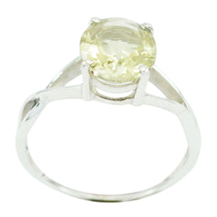 Riyo Seemly Gemstone Lemon Quartz 925 Silver Ring Suppiler Jewelry
