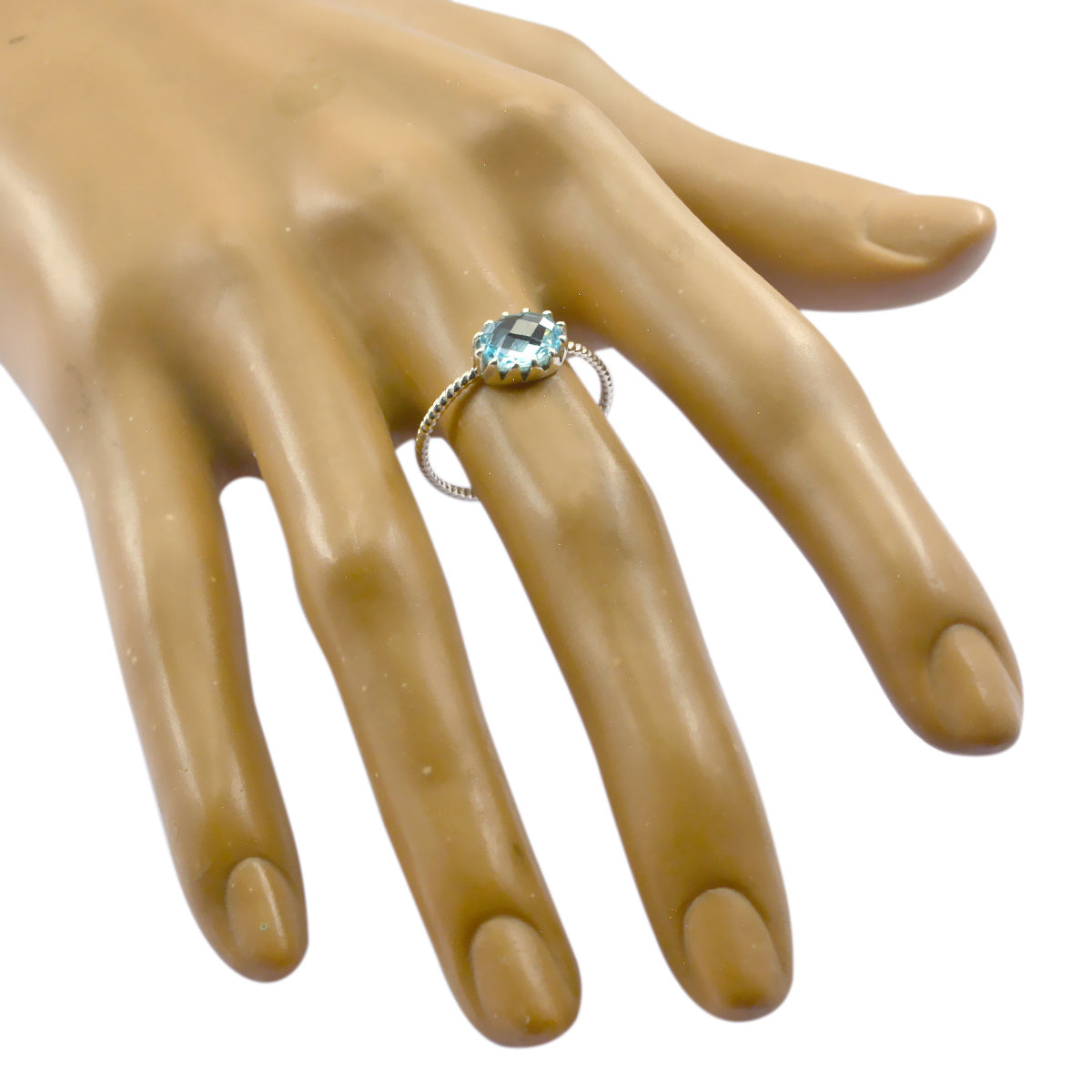 Riyo Seemly Gemstones Blue Topaz 925 Silver Ring Jewelry Outlet