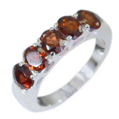 Riyo Seemly Gemstones Garnet Solid Silver Ring Delicate Jewelry