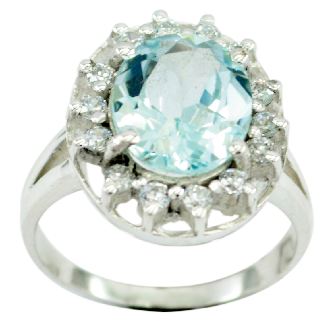 Riyo Shapely Gem Blue Topaz Sterling Silver Ring Magnolia Jewelry