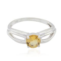 Riyo Shapely Gemstones Citrine Solid Silver Ring Spell Jewelry