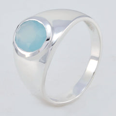 Riyo Shapely Stone Chalcedony Solid Silver Rings Paper Jewelry