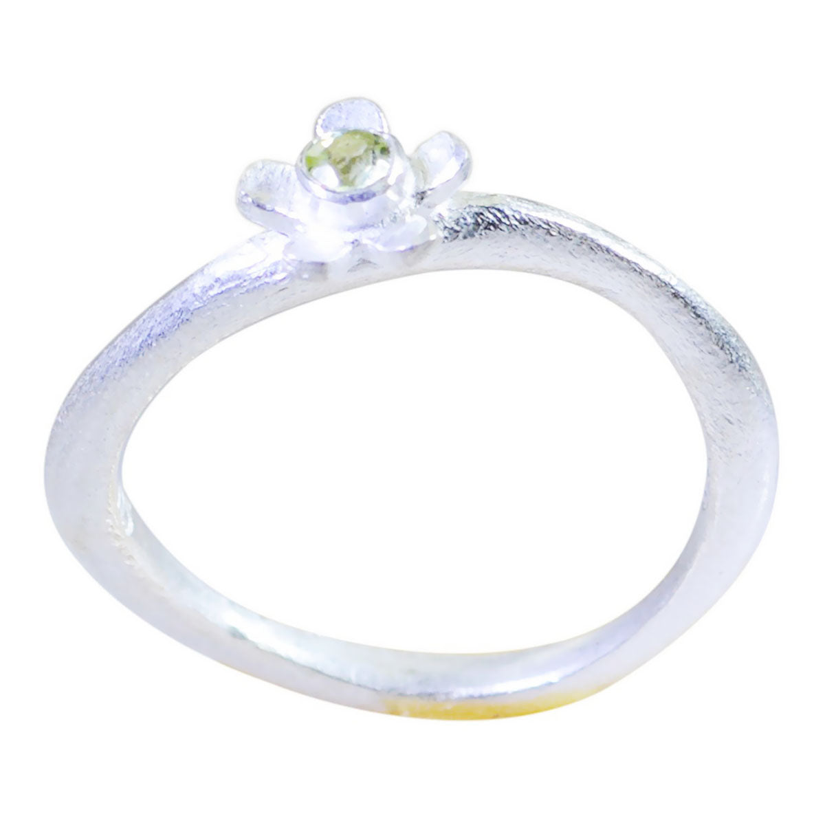 Riyo Shapely Stone Peridot Solid Silver Rings Gift For College