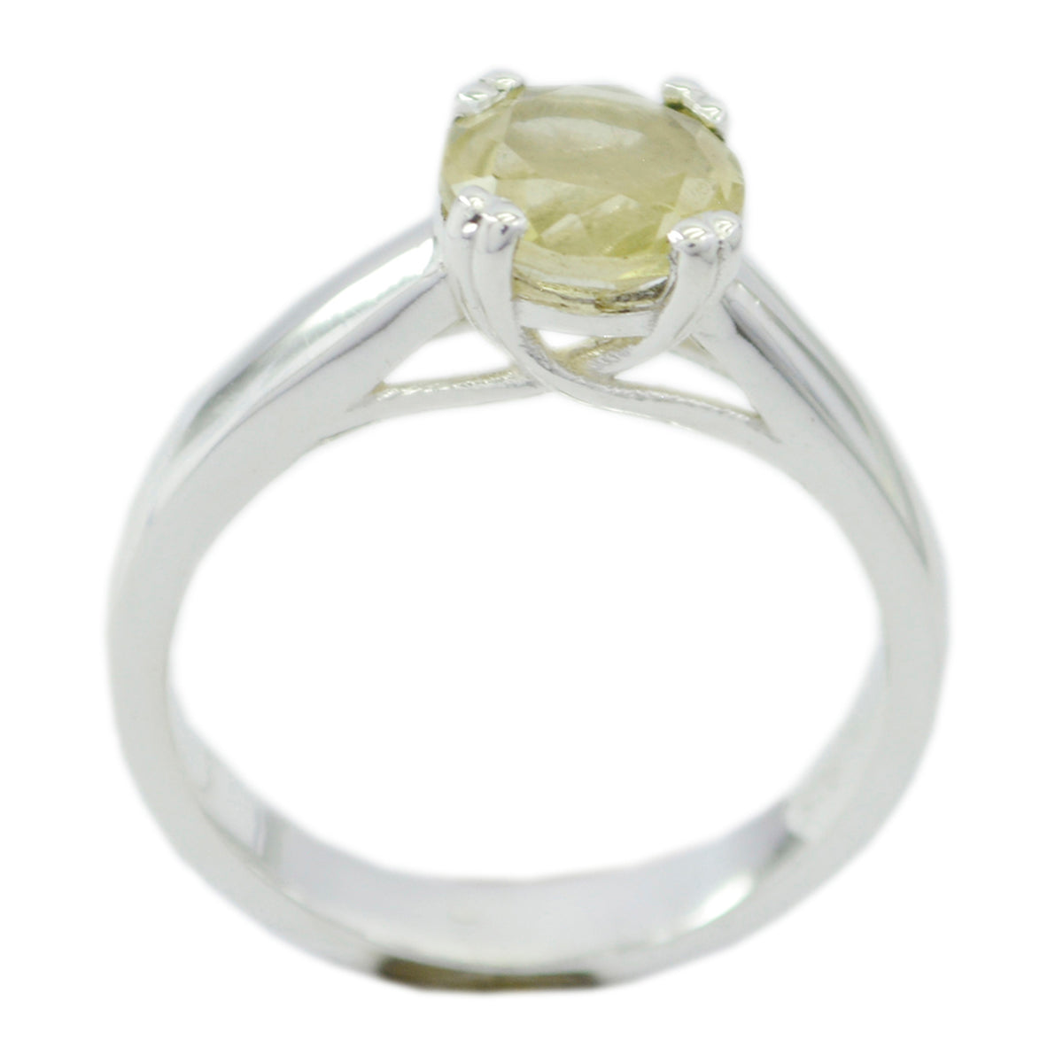 Riyo Slightly Gems Lemon Quartz Solid Silver Rings Tikka Jewelry