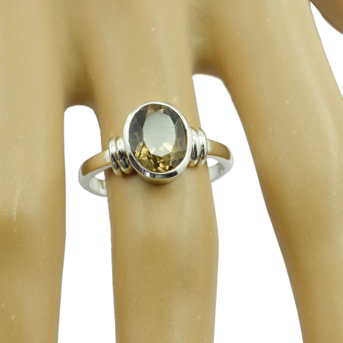 Riyo Slightly Gemstone Smoky Quartz 925 Silver Rings Jewelry Ideas