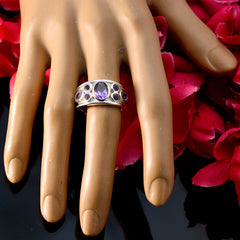 Riyo Splendid Gemstone Amethyst 925 Silver Ring Eyeball Jewelry