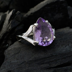 Riyo Splendid Gemstone Amethyst Solid Silver Rings Gift For Wife