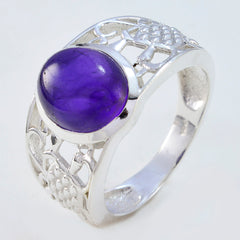 Riyo Statuesque Stone Amethyst Silver Ring Best Online Jewelry Store