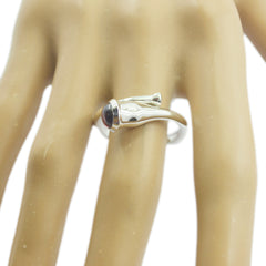 Riyo Statuesque Stone Garnet 925 Silver Ring Blue Diamond Jewelry