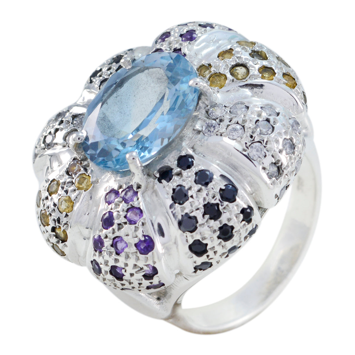 Riyo Sublime Gems Blue Topaz 925 Sterling Silver Rings Make Jewelry
