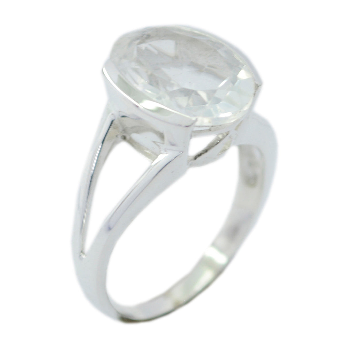 Riyo Sublime Stone Crystal Quartz 925 Sterling Silver Ring Wife Gift