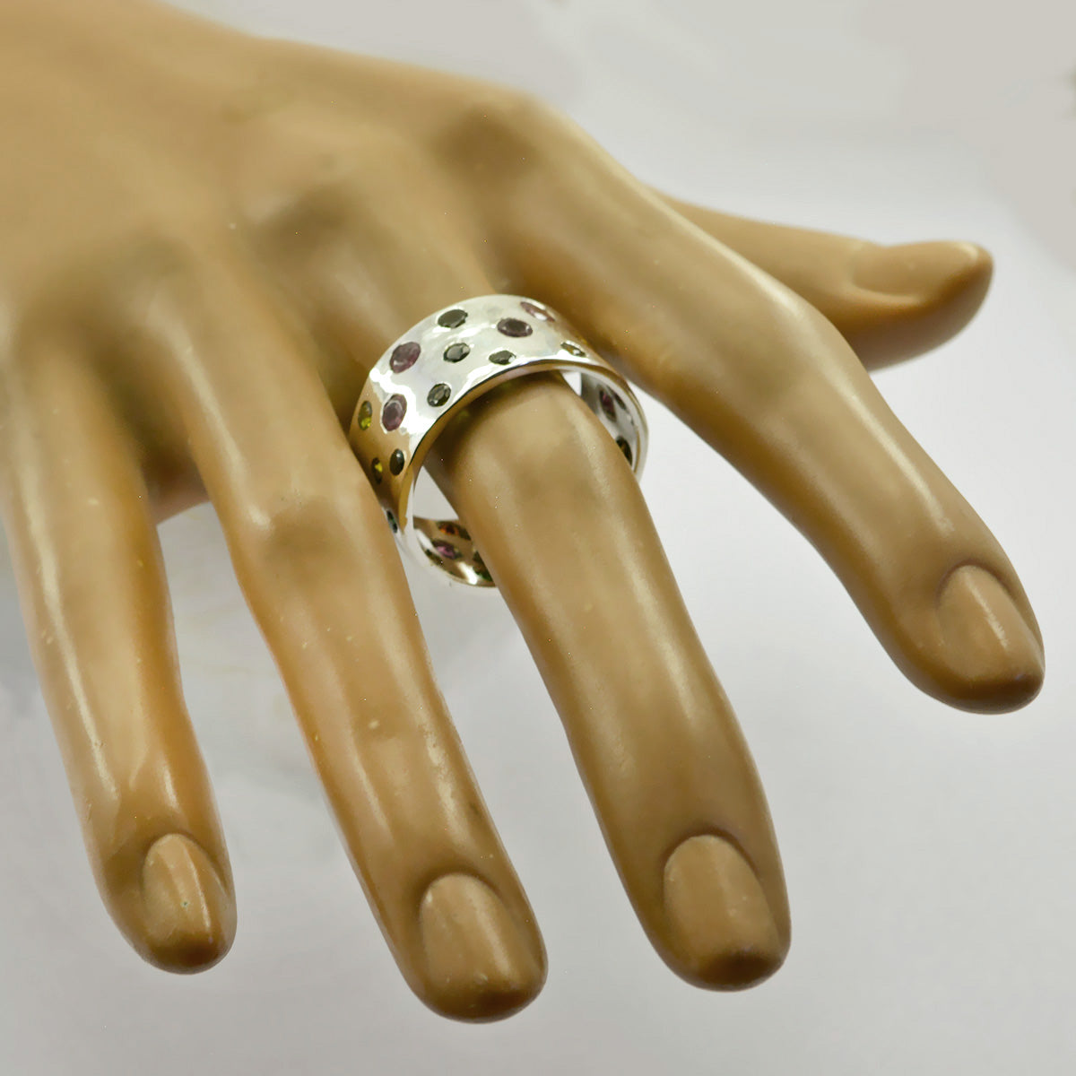 Riyo Superb Gem Multi Stone Sterling Silver Rings Bridal Jewelry Set