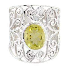 Riyo Superb Gems Lemon Quartz Sterling Silver Ring Super Jewelry