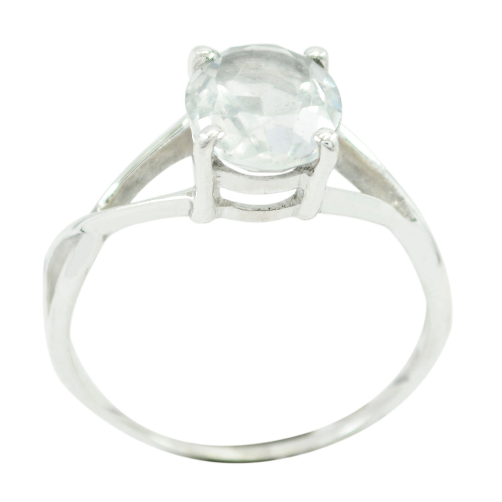 Riyo Superb Gemstone Crystal Quartz Solid Silver Rings Wire Jewelry