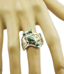 Riyo Superb Gemstone Malachite Sterling Silver Ring Adams Jewelry
