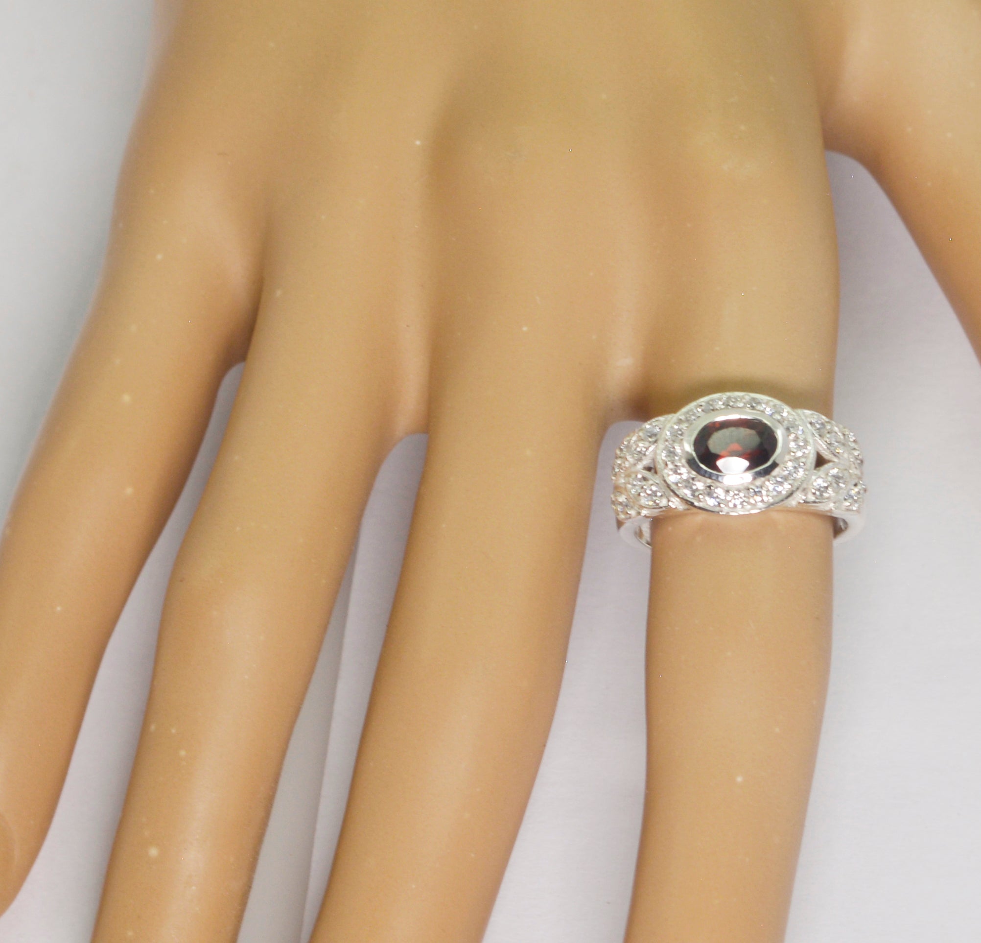 Riyo Superb Gemstones Garnet 925 Sterling Silver Rings Gem Jewelry
