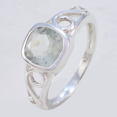 Riyo Suppiler Gems Green Amethyst Solid Silver Ring Houston Jewelry
