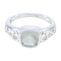 Riyo Suppiler Gems Green Amethyst Solid Silver Ring Houston Jewelry