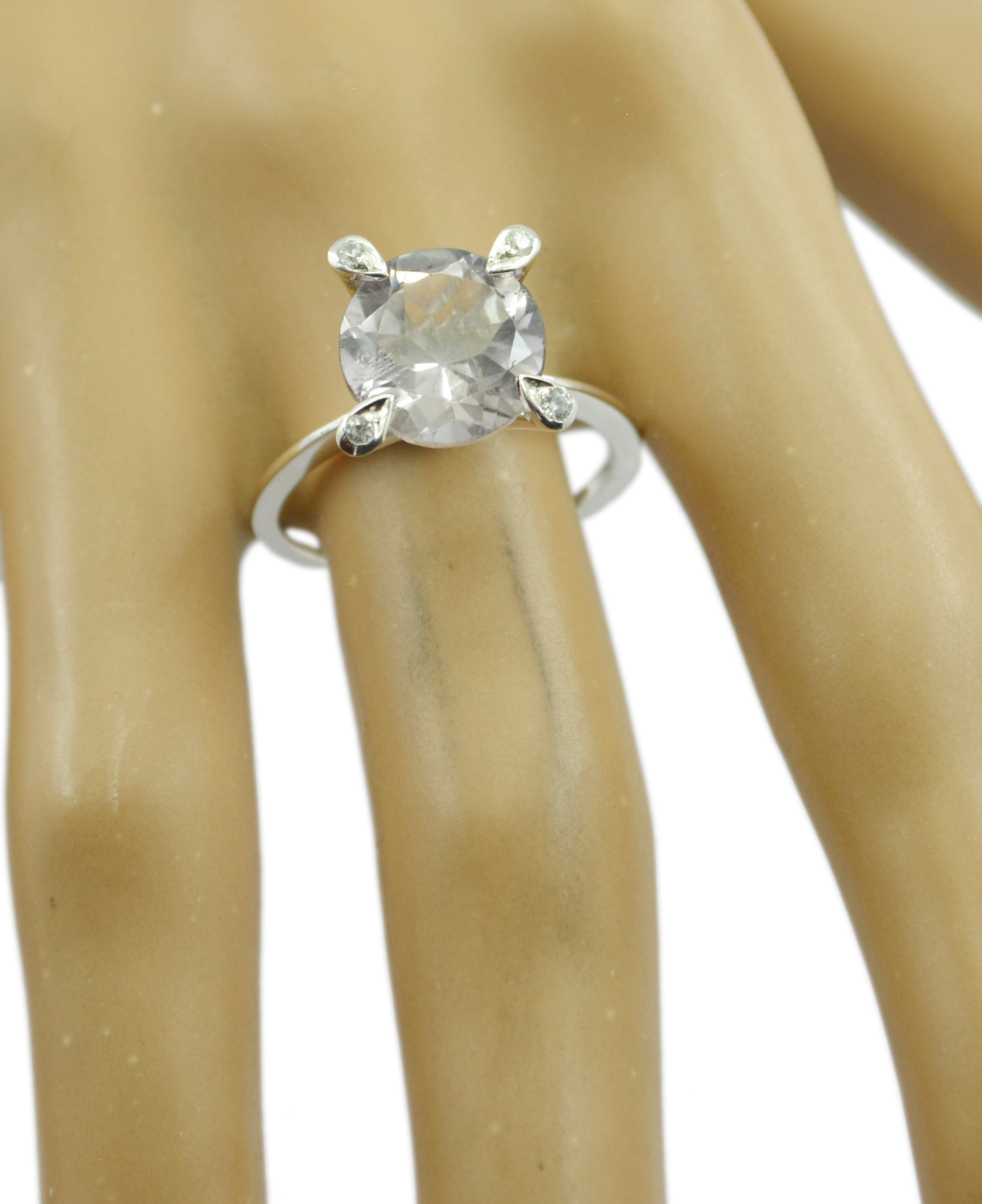 Riyo Supplies Gem Amethyst Solid Silver Rings Gift For Engagement