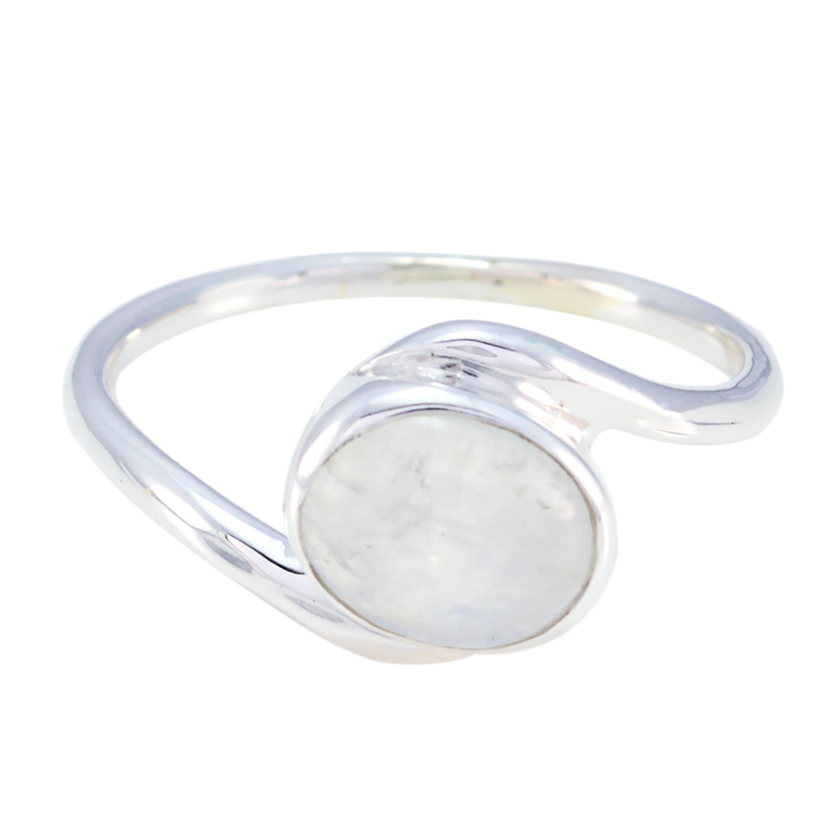 Riyo Supplies Gem Rainbow Moonstone Silver Ring Golden Sun Jewelry