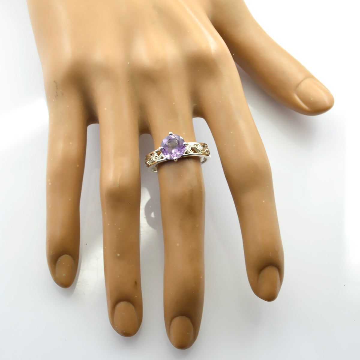 Riyo Supplies Gems Amethyst 925 Sterling Silver Rings Bridal Jewelry