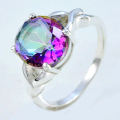 Riyo Supplies Gems Mystic Quartz 925 Rings Clean Silver Jewelry