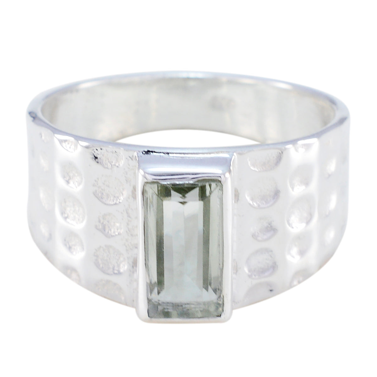Riyo Supplies Stone Green Amethyst Silver Rings Hummingbird Jewelry