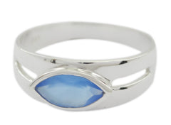 Riyo Supply Gems Chalcedony 925 Silver Ring Real Turquoise Jewelry
