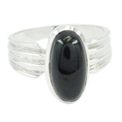 Riyo Supply Gemstone Black Onyx Solid Silver Ring Hematite Jewelry