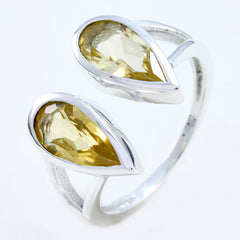 Riyo Supply Gemstone Citrine Sterling Silver Rings Tooth Jewelry