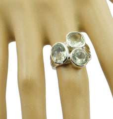 Riyo Supply Gemstone Green Amethyst 925 Silver Ring Husband Gift