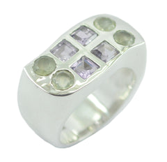 Riyo Symmetrical Gems Multi Stone Sterling Silver Ring Chain Jewelry