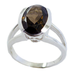Riyo Symmetrical Gemstones Smoky Quartz 925 Ring Jewelry Images