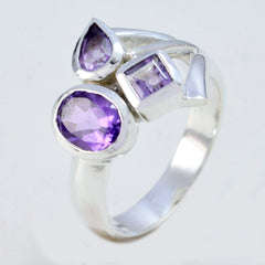 Riyo Tantalizing Gemstone Amethyst 925 Silver Ring Delicate Jewelry