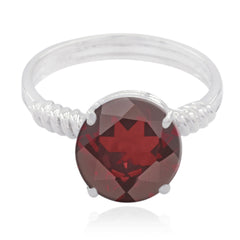 Riyo Tantalizing Gemstone Garnet Solid Silver Ring Bridesmaid Gift