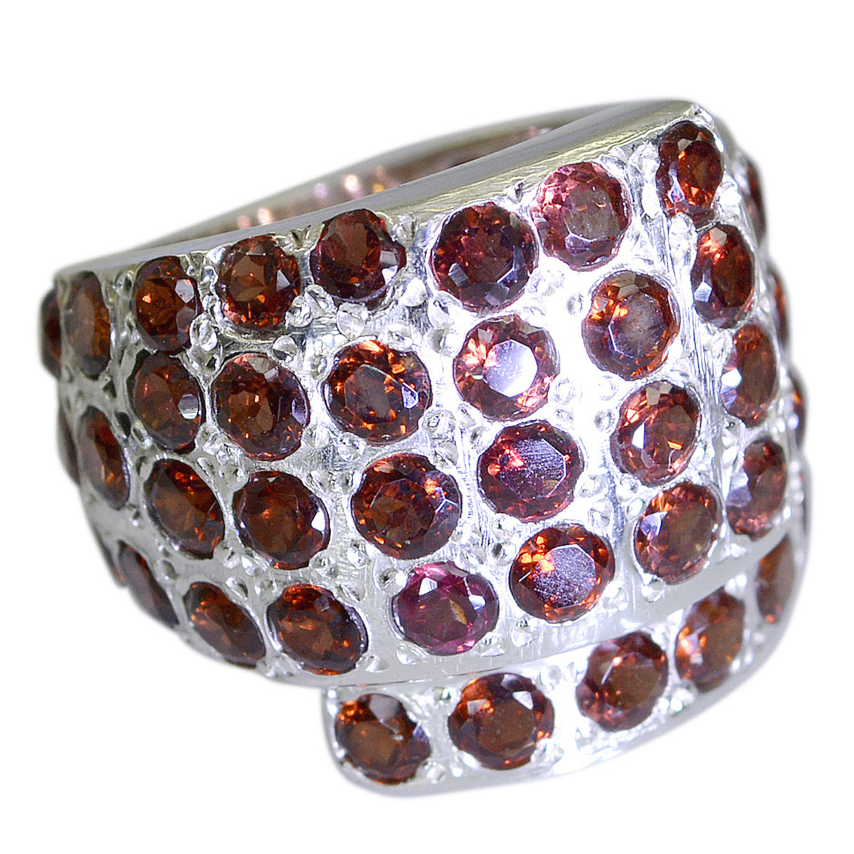 Riyo Tantalizing Gemstones Garnet Solid Silver Ring Eden Jewelry