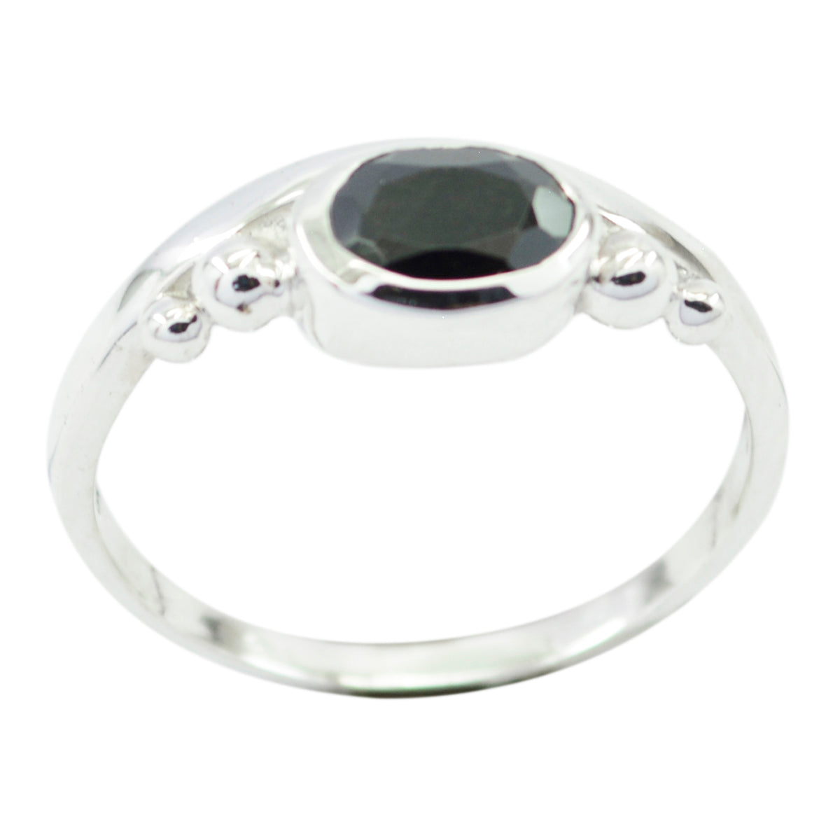 Riyo Tempting Gems Black Onyx 925 Sterling Silver Ring Hand Jewelry