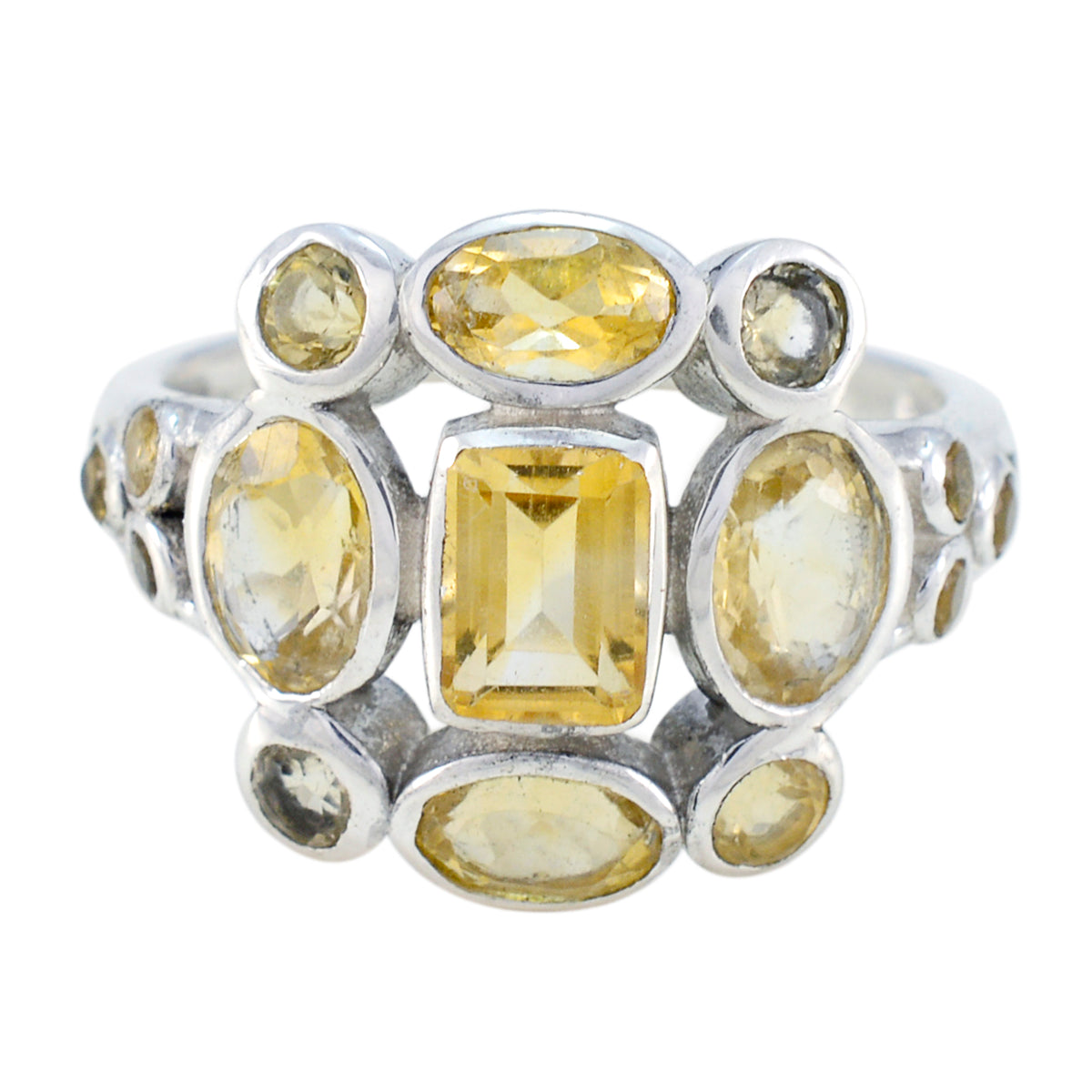 Riyo Tempting Gems Citrine 925 Sterling Silver Ring Supply Jewelry