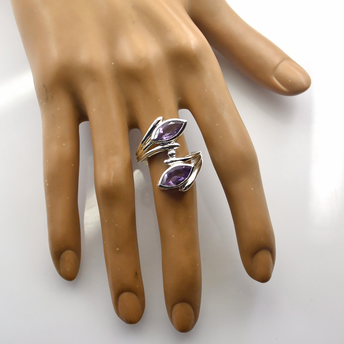 Riyo Well-Favoured Gem Amethyst Solid Silver Ring Ethical Jewelry