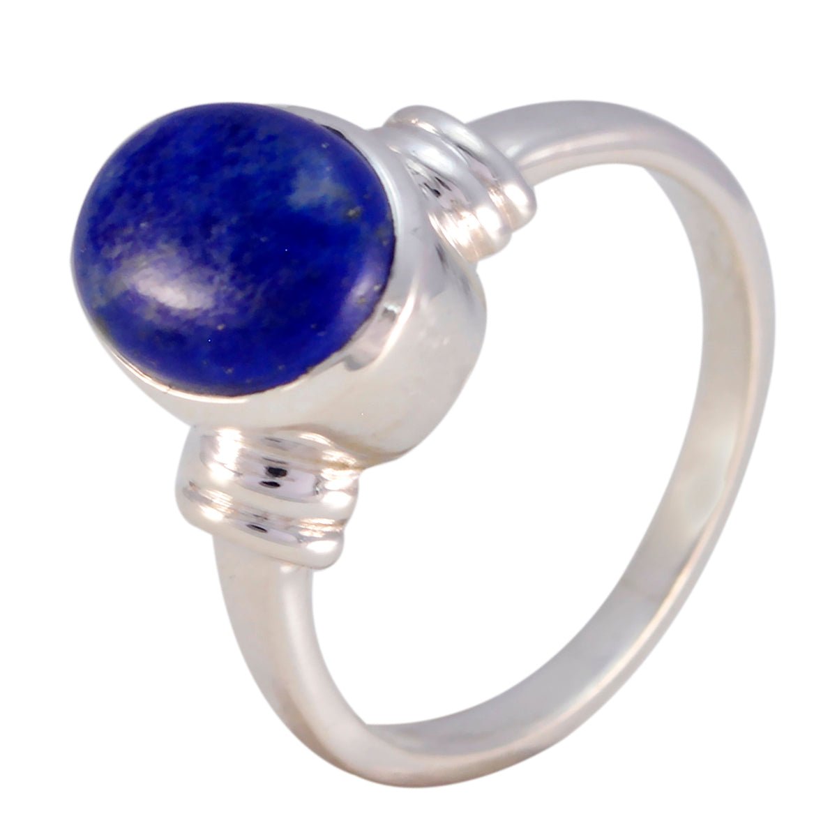 Riyo Well-Formed Gem Lapis Lazuli Solid Silver Ring Resin Jewelry