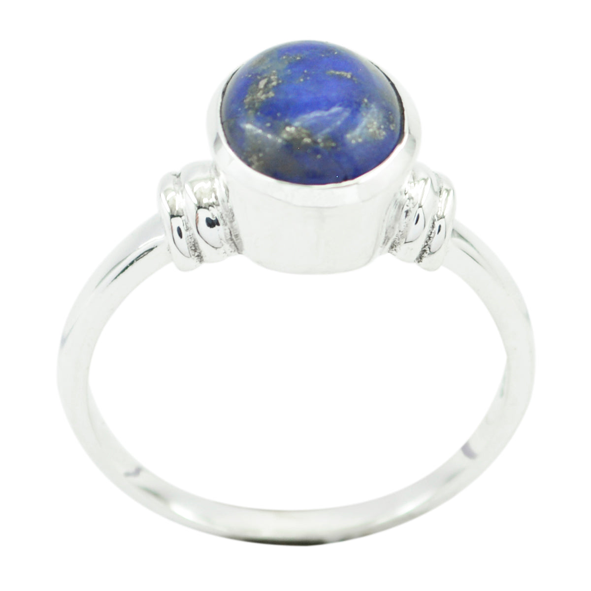 Riyo Well-Formed Gem Lapis Lazuli Solid Silver Ring Resin Jewelry