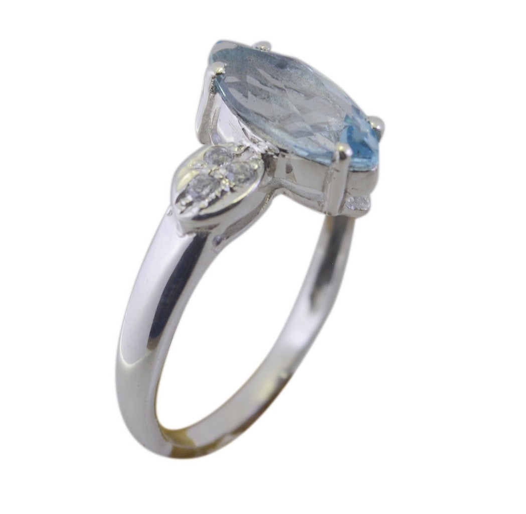 Riyo Wholesale Gemstones Blue Topaz 925 Silver Ring Mourning Jewelry