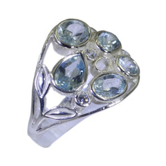 Riyo Wholesales Gemstones Blue Topaz Solid Silver Ring Jewelry Trees