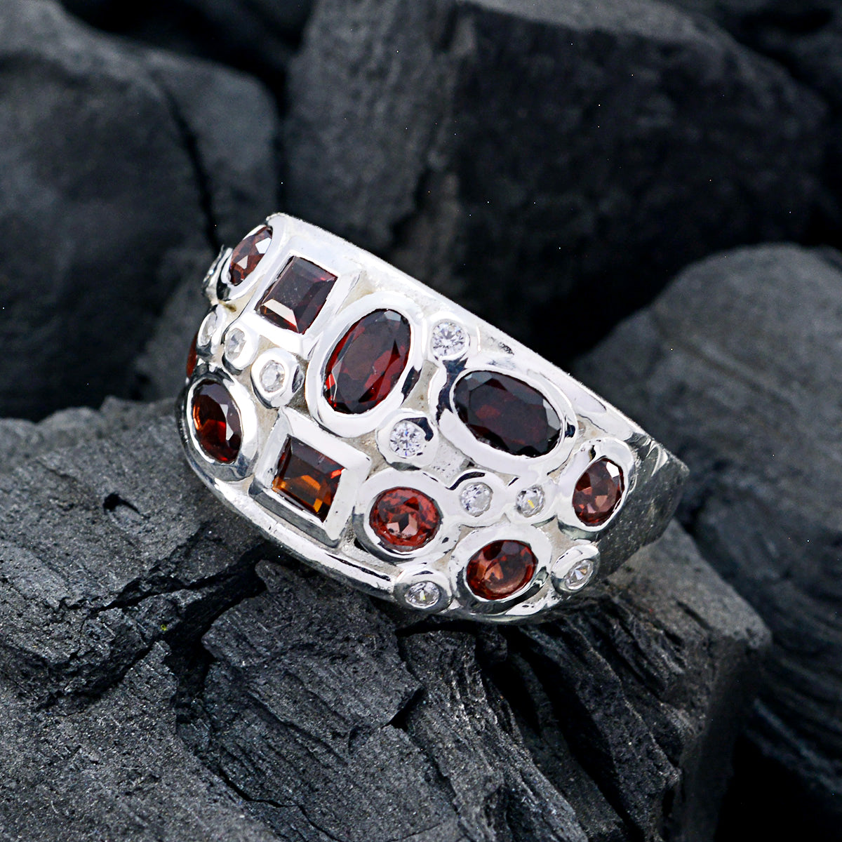Riyo Wonderful. Stone Garnet Sterling Silver Ring Gift For Good