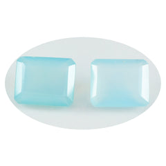 Riyogems 1PC Genuine Aqua Chalcedony Faceted 10x14 mm Octagon Shape excellent Quality Loose Stone